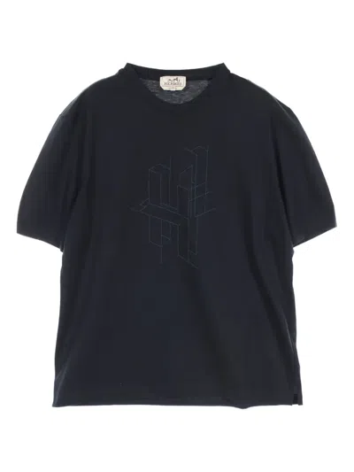 Pre-owned Hermes 2010s Logo-embroidered Cotton T-shirt