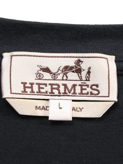 Pre-owned Hermes 2010s Logo-embroidered Cotton T-shirt