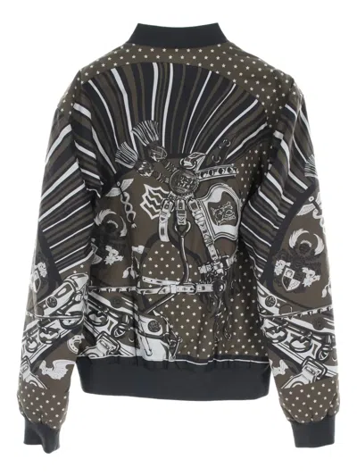 Pre-owned Hermes 2010s Cheval Bandana-print Bomber Jacket