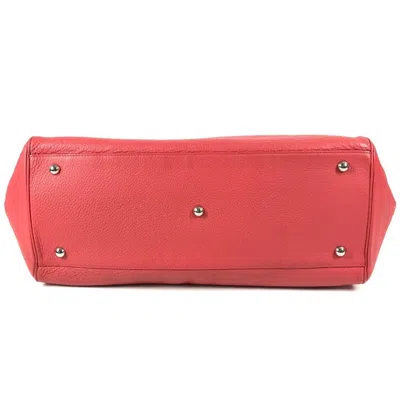 Pre-owned Hermes Paris Bombay Red Color Taurillon Clemence Leather Boston Bag Shoulder Bag ()