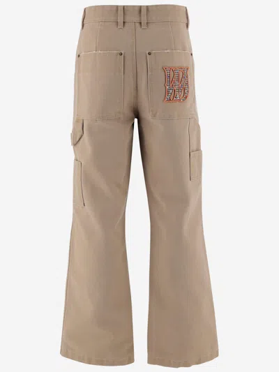 We11 Done Multi-pocket Logo Trousers In Brown