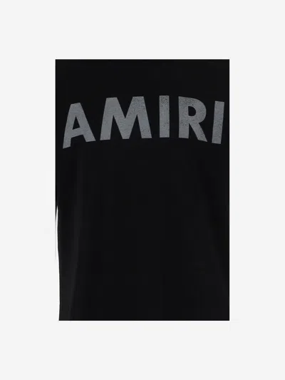 Amiri Black Cotton T-shirt With Bold Logo Statement