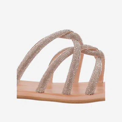 Kima Leather Sandals With Rhinestones In Pink