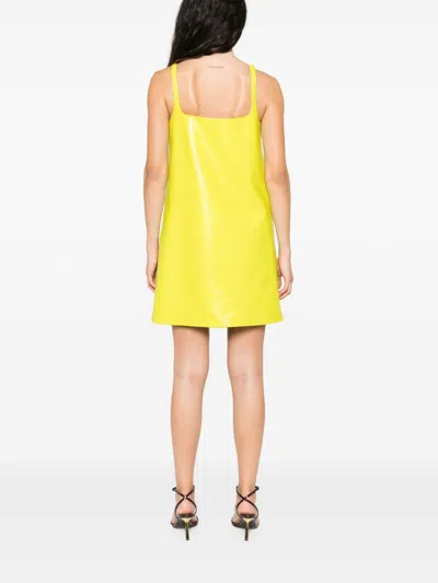 Gucci Shiny Leather Mini Dress With Spaghetti Straps