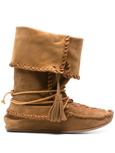 Isabel Marant Winki Leather Boots In Brown