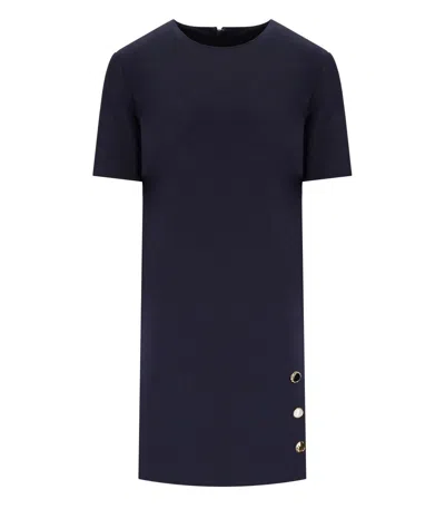 Twinset Twin-set Blue Dress With Jewel Buttons