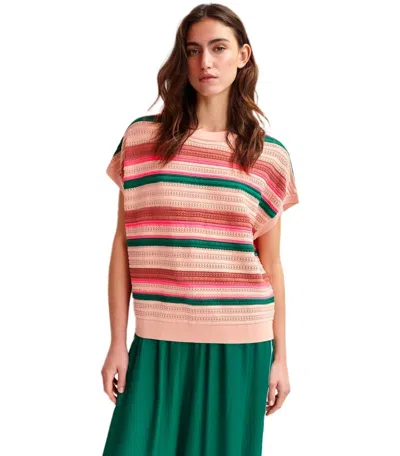 Essentiel Antwerp Hali Multicolored Knitted Top In Animal Print