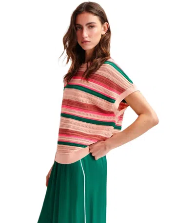 Essentiel Antwerp Hali Multicolored Knitted Top In Animal Print