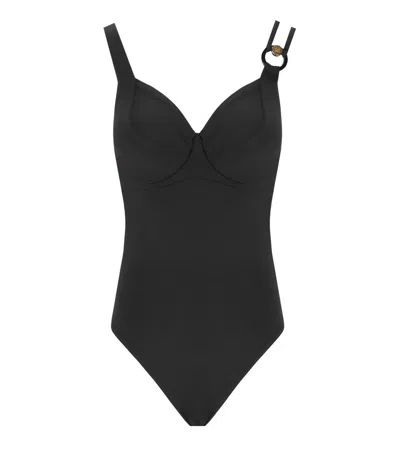 Max Mara Beachwear Corinna C Cup Black Swimsuit In Black