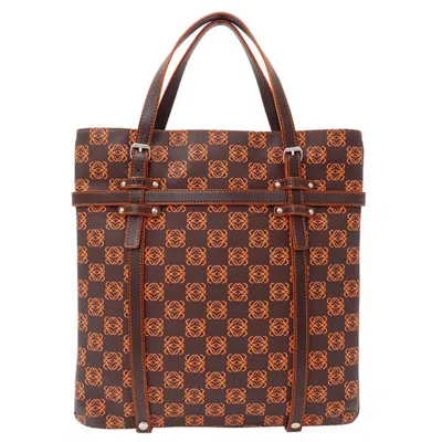 Pre-owned Loewe Brown Orange Pvc Tote Bag ()