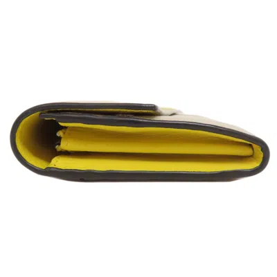 Pre-owned Loewe Gray Yellow Leather Long Wallet (bi-fold) ()
