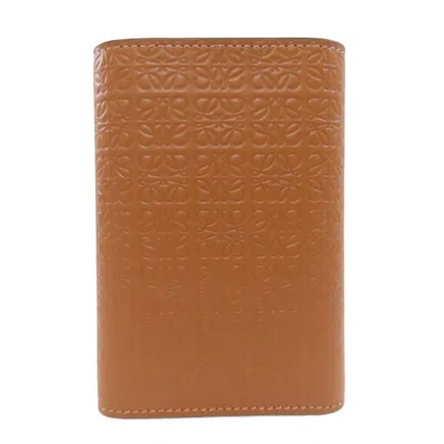 Pre-owned Loewe Repeat Brown Leather Wallet (bi-fold) ()