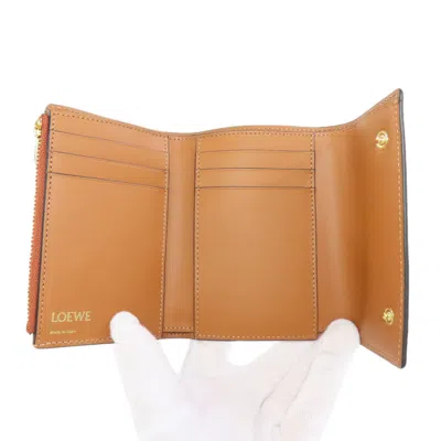Pre-owned Loewe Repeat Brown Leather Wallet (bi-fold) ()
