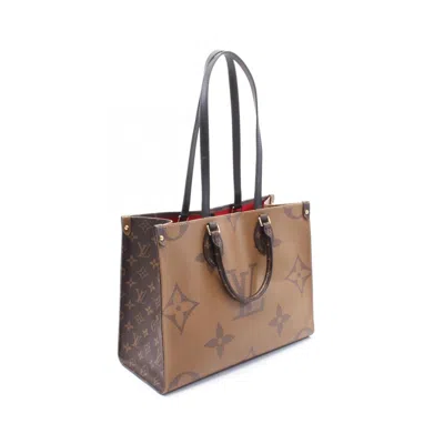 Pre-owned Louis Vuitton Beige Brown Coated Canvas Leather Tote Bag ()