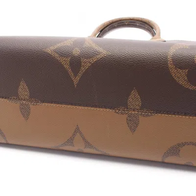 Pre-owned Louis Vuitton Beige Brown Coated Canvas Leather Tote Bag ()