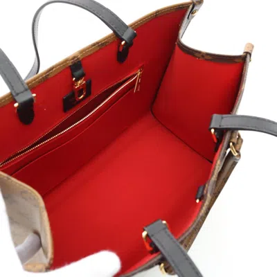 Pre-owned Louis Vuitton Beige Brown Coated Canvas Leather Tote Bag ()