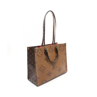 Pre-owned Louis Vuitton Beige Brown Coated Canvas Pvc Leather Tote Bag ()