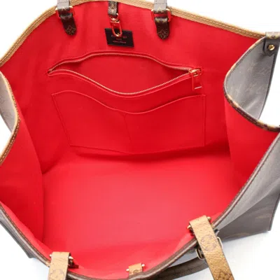 Pre-owned Louis Vuitton Beige Brown Coated Canvas Pvc Leather Tote Bag ()