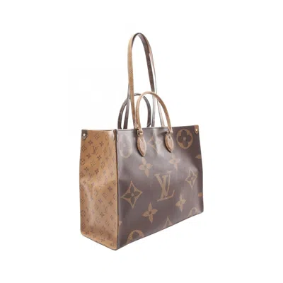 Pre-owned Louis Vuitton Beige Brown Coated Canvas Tote Bag ()