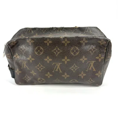 Pre-owned Louis Vuitton Black Brown Monogram Canvas Clutch Bag Pouch ()