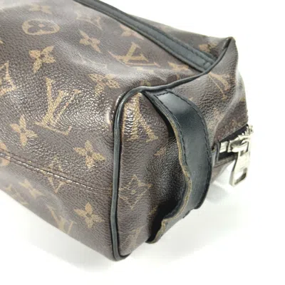 Pre-owned Louis Vuitton Black Brown Monogram Canvas Clutch Bag Pouch ()