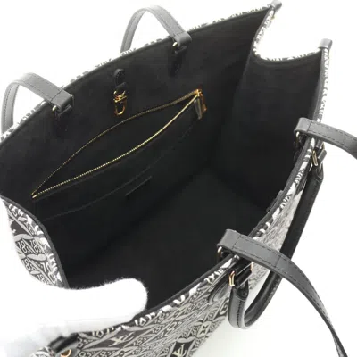 Pre-owned Louis Vuitton Black Gray Canvas Leather Tote Bag ()