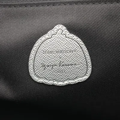 Pre-owned Louis Vuitton Black Gray White Coated Canvas Leather Tote Bag ()