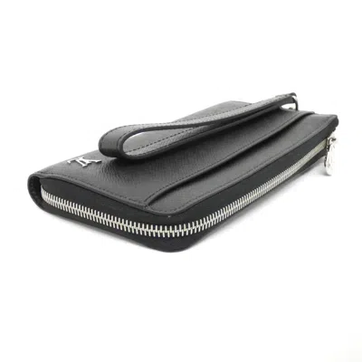 Pre-owned Louis Vuitton Black Taiga Leather Long Wallet (bi-fold) ()