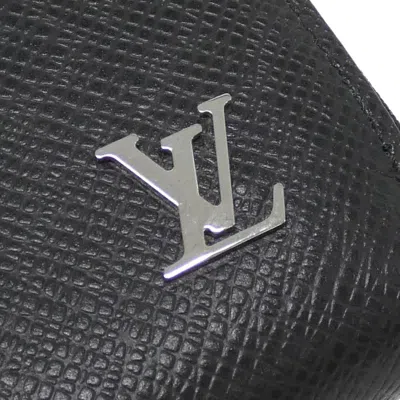 Pre-owned Louis Vuitton Black Taiga Leather Long Wallet (bi-fold) ()