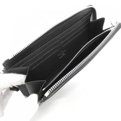 Pre-owned Louis Vuitton Black Taiga Leather Long Wallet (bi-fold) ()