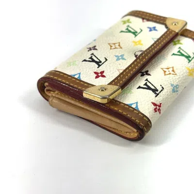 Pre-owned Louis Vuitton Blanc Multi-color White Monogram Multicolore Canvas Coin Purse/coin Case ()