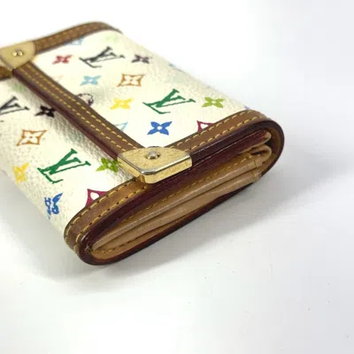 Pre-owned Louis Vuitton Blanc Multi-color White Monogram Multicolore Canvas Coin Purse/coin Case ()