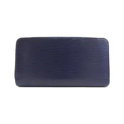 Pre-owned Louis Vuitton Blue Leather Long Wallet (bi-fold) ()