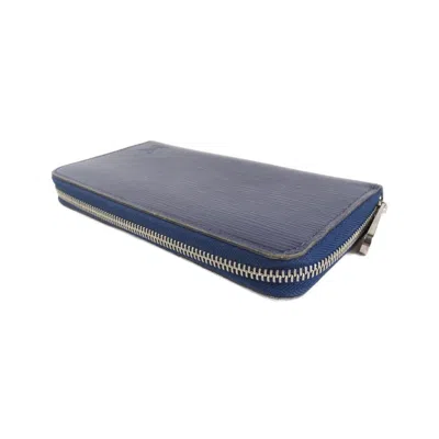 Pre-owned Louis Vuitton Blue Leather Long Wallet (bi-fold) ()
