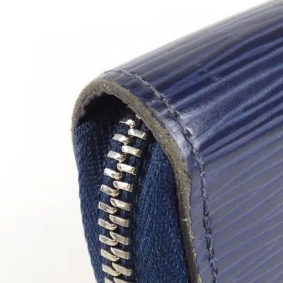Pre-owned Louis Vuitton Blue Leather Long Wallet (bi-fold) ()