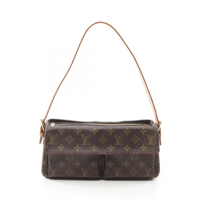 Pre-owned Louis Vuitton Brown Coated Canvas Leather Shoulder Bag ()