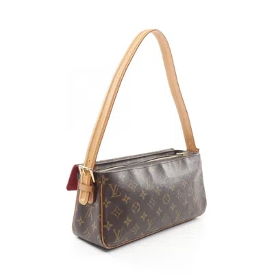 Pre-owned Louis Vuitton Brown Coated Canvas Leather Shoulder Bag ()