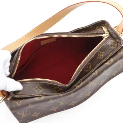 Pre-owned Louis Vuitton Brown Coated Canvas Leather Shoulder Bag ()