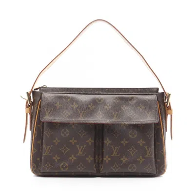 Pre-owned Louis Vuitton Brown Coated Canvas Leather Shoulder Bag ()