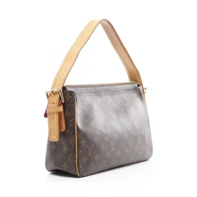 Pre-owned Louis Vuitton Brown Coated Canvas Leather Shoulder Bag ()