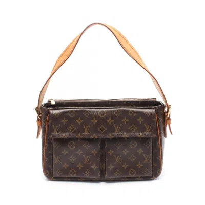 Pre-owned Louis Vuitton Brown Coated Canvas Leather Shoulder Bag ()