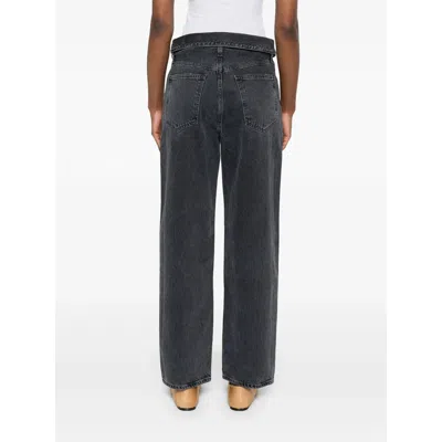 Agolde Echo Tapered Foldover Jeans In Zephyr