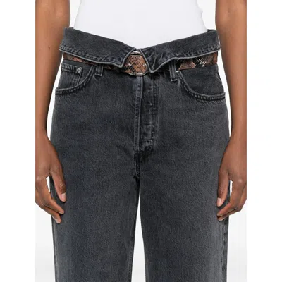 Agolde Echo Tapered Foldover Jeans In Zephyr