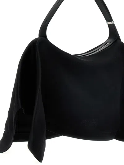 Issey Miyake Enveloping Square Satin Shoulder Bag In Black