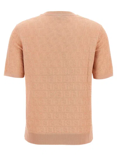 Fendi Peach Crewneck Cropped T-shirt