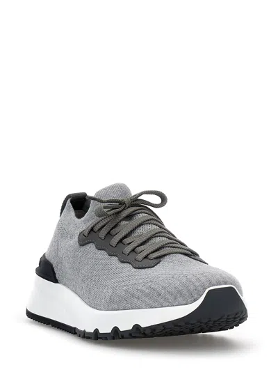 Brunello Cucinelli Knitted Sneakers Gray