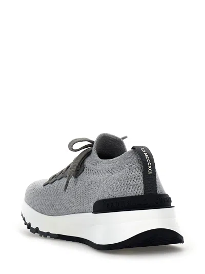 Brunello Cucinelli Knitted Sneakers Gray
