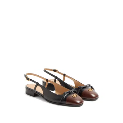 Valentino Valet Du Roi Leather Slingback Ballerina Flat