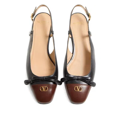 Valentino Valet Du Roi Leather Slingback Ballerina Flat