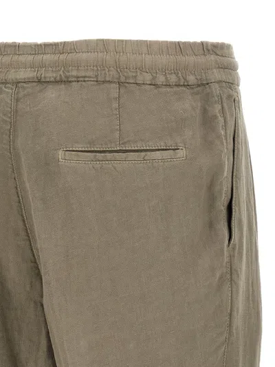 Brunello Cucinelli Garment-dyed Linen Trousers With Adjustable Waist